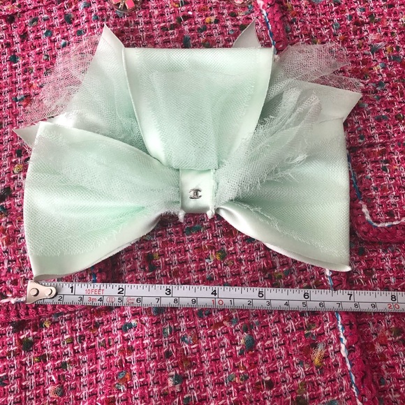 Auth Chanel Satin Lace Ribbon Barrette Hair clip main image 8